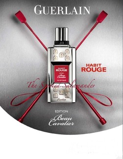 Guerlain Habit Rouge Edition Beau Cavalier (2009): New Print Advert {Perfume Images & Ads}