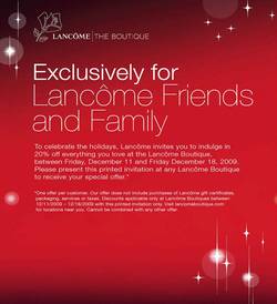 Lancome Friends & Family: 20% Off Everything {Shopping Tip}