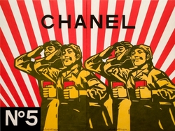 Chanel No5 Retrospective IV + Chanel No19: 2 Paintings by Wang Guangyi {Perfume Images & Adverts}