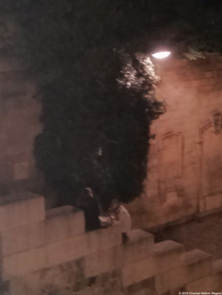 Talking by the Seine at Night {Paris Photo}