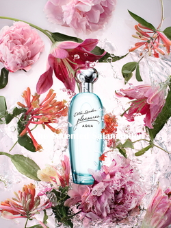 Estée Lauder Pleasures Aqua - A Dreamy Escape to a Floral Haven by the Sea (2016) {New Perfume} {Fragrance Images & Ads}